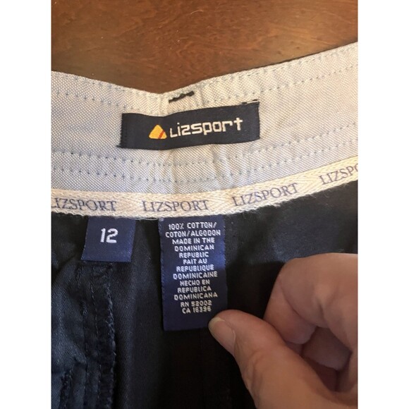 Vintage Liz Sport The Walk Short Size 12 Black NWT Pleated Pockets 100% Cotton - Picture 9 of 10